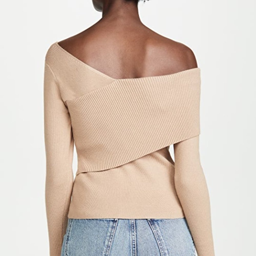Line & Dot One Shoulder Sylvie Sweater in Beige (Never Worn) - Picture 8 of 8
